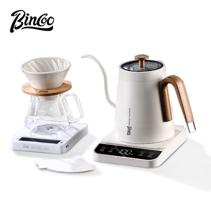 BINCOO Thermostatic Hand Brew Coffee Kettle Set Electric Kettle Intelligent Temperature Control Kettle for Home Office 800ML