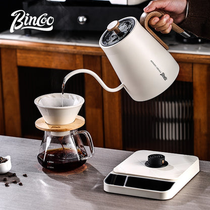 BINCOO Thermostatic Hand Brew Coffee Kettle Set Electric Kettle Intelligent Temperature Control Kettle for Home Office 800ML