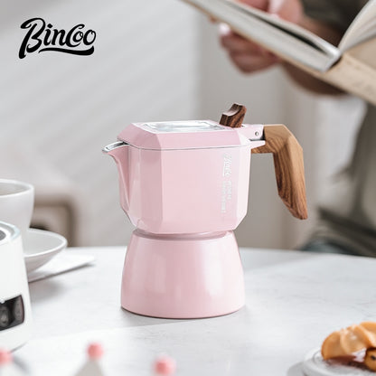 BINCOO Bird Double Valve Moka Pot Extract Espresso Pot Small Household Italian Coffee Machine Set 2 Cups