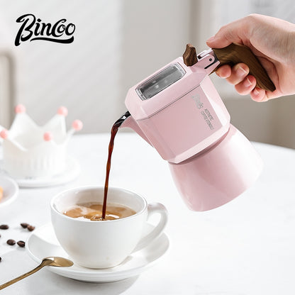 BINCOO Bird Double Valve Moka Pot Extract Espresso Pot Small Household Italian Coffee Machine Set 2 Cups