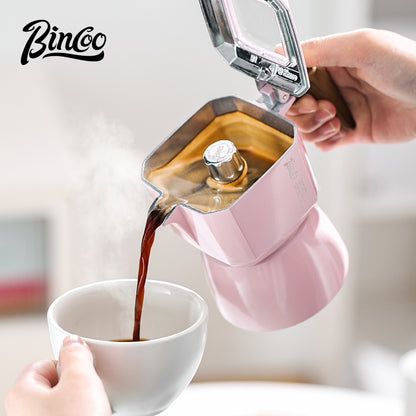 BINCOO Bird Double Valve Moka Pot Extract Espresso Pot Small Household Italian Coffee Machine Set 2 Cups