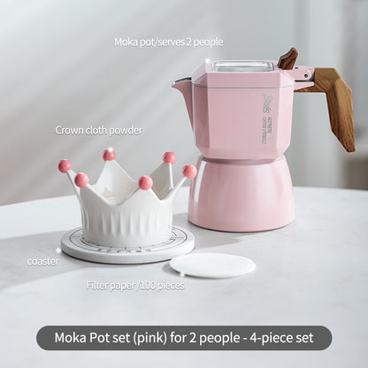 BINCOO Bird Double Valve Moka Pot Extract Espresso Pot Small Household Italian Coffee Machine Set 2 Cups