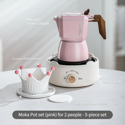 BINCOO Bird Double Valve Moka Pot Extract Espresso Pot Small Household Italian Coffee Machine Set 2 Cups