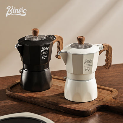 BINCOO Double Valve Moka Pot with Electric Stove Coffee Maker Small Espresso Machine Outdoor Set 2Cups