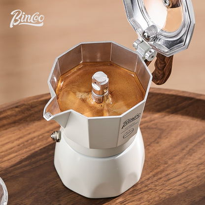 BINCOO Double Valve Moka Pot with Electric Stove Coffee Maker Small Espresso Machine Outdoor Set 2Cups