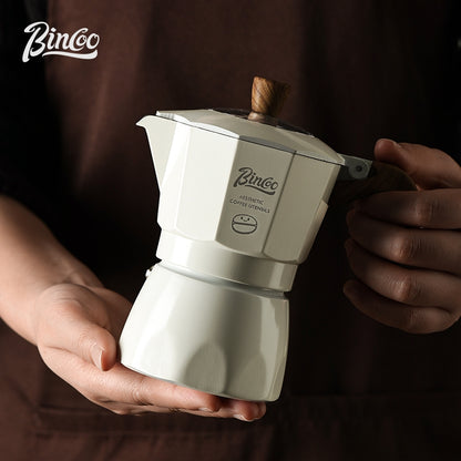 BINCOO Double Valve Moka Pot with Electric Stove Coffee Maker Small Espresso Machine Outdoor Set 2Cups