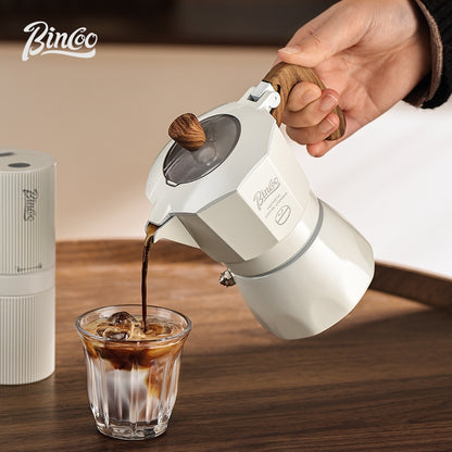 BINCOO Double Valve Moka Pot with Electric Stove Coffee Maker Small Espresso Machine Outdoor Set 2Cups
