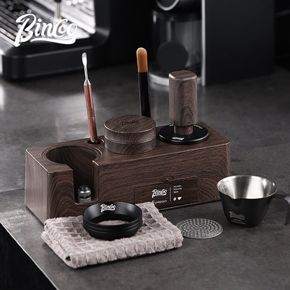 BINCOO Coffee Machine Handle Filling Press Base Powder Cloth Set Powder Press Hammer 3 Piece Set Coffee Machine Accessories 51MM/58MM