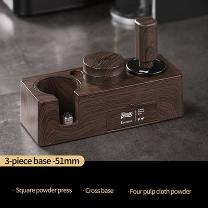 BINCOO Coffee Machine Handle Filling Press Base Powder Cloth Set Powder Press Hammer 3 Piece Set Coffee Machine Accessories 51MM/58MM