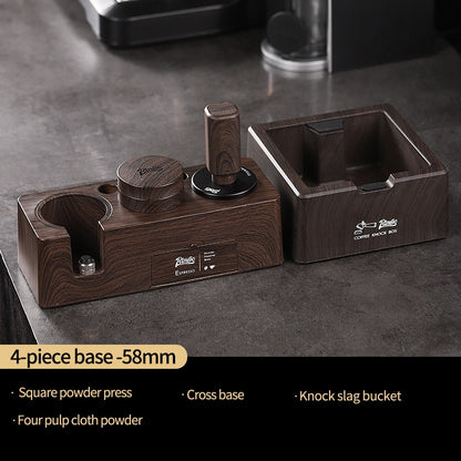 BINCOO Coffee Machine Handle Filling Press Base Powder Cloth Set Powder Press Hammer 3 Piece Set Coffee Machine Accessories 51MM/58MM