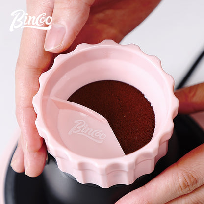 BINCOO Double Valve Coffee Moka Pot Italian Small Home Brewing Coffee Pot Manual Bean Grinder Set for Outdoor Travel Best Gift Couple Gift 2Cups