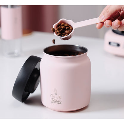 BINCOO Double Valve Coffee Moka Pot Italian Small Home Brewing Coffee Pot Manual Bean Grinder Set for Outdoor Travel Best Gift Couple Gift 2Cups
