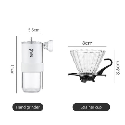 BINCOO Coffee Bean Grinder Hanging Ear Filter Hand Punch Pot Sharing Pot Set Mini Home Coffee Utensils Set 600ML