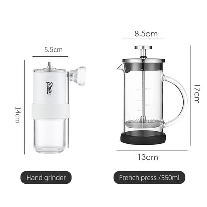 BINCOO Coffee Bean Grinder Hanging Ear Filter Hand Punch Pot Sharing Pot Set Mini Home Coffee Utensils Set 600ML