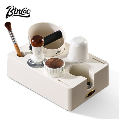 BINCOO Coffee Maker Powder Press Base Set Espresso Cloth Powder Press Hammer Powder Receiver Cup Cracker Bucket Set Storage Tool Set 51MM/58MM