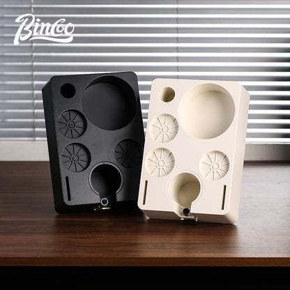 BINCOO Coffee Maker Powder Press Base Set Espresso Cloth Powder Press Hammer Powder Receiver Cup Cracker Bucket Set Storage Tool Set 51MM/58MM