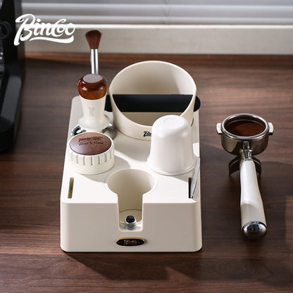 BINCOO Coffee Maker Powder Press Base Set Espresso Cloth Powder Press Hammer Powder Receiver Cup Cracker Bucket Set Storage Tool Set 51MM/58MM