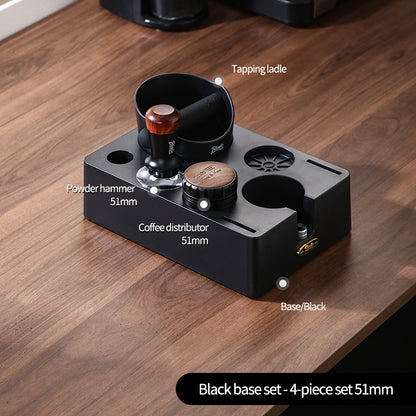 BINCOO Coffee Maker Powder Press Base Set Espresso Cloth Powder Press Hammer Powder Receiver Cup Cracker Bucket Set Storage Tool Set 51MM/58MM