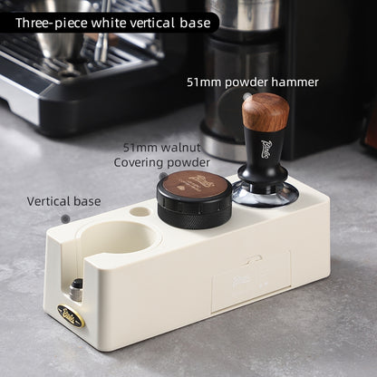 BINCOO Coffee Press Base Coffee Powder Hammer Cloth Powder Dispenser 3 Piece Set Coffee Machine Handle Storage Base Coffee Utensils 51MM/58MM
