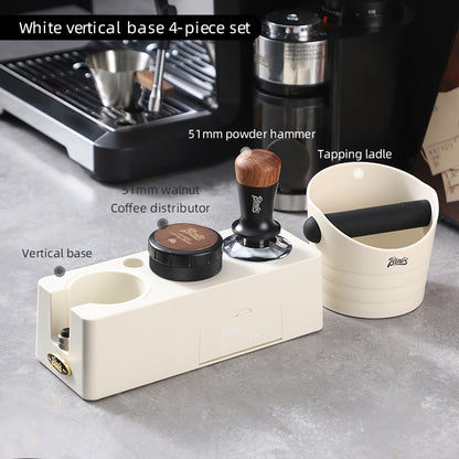 BINCOO Coffee Press Base Coffee Powder Hammer Cloth Powder Dispenser 3 Piece Set Coffee Machine Handle Storage Base Coffee Utensils 51MM/58MM