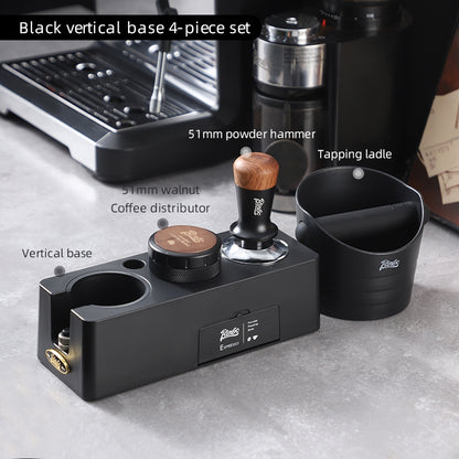 BINCOO Coffee Press Base Coffee Powder Hammer Cloth Powder Dispenser 3 Piece Set Coffee Machine Handle Storage Base Coffee Utensils 51MM/58MM