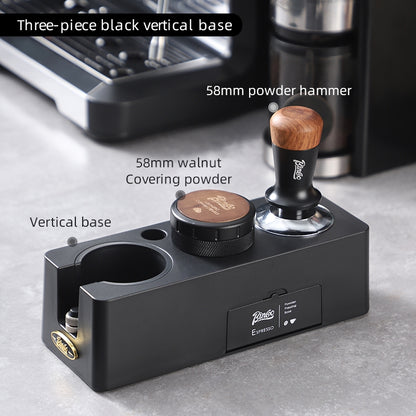 BINCOO Coffee Press Base Coffee Powder Hammer Cloth Powder Dispenser 3 Piece Set Coffee Machine Handle Storage Base Coffee Utensils 51MM/58MM