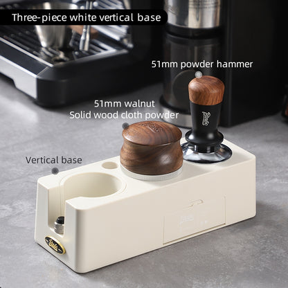 BINCOO Coffee Press Base Coffee Powder Hammer Cloth Powder Dispenser 3 Piece Set Coffee Machine Handle Storage Base Coffee Utensils 51MM/58MM