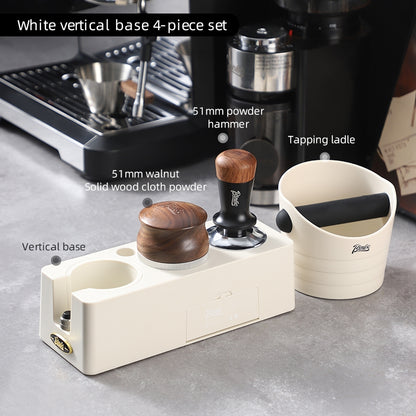 BINCOO Coffee Press Base Coffee Powder Hammer Cloth Powder Dispenser 3 Piece Set Coffee Machine Handle Storage Base Coffee Utensils 51MM/58MM