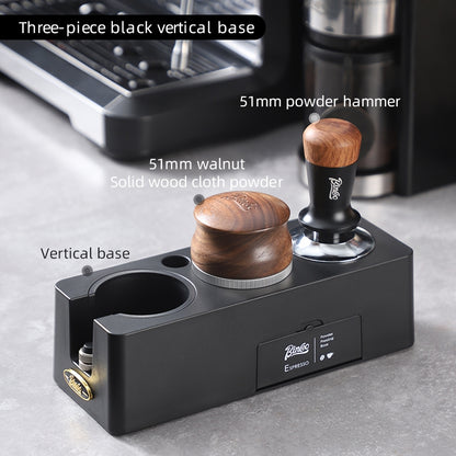 BINCOO Coffee Press Base Coffee Powder Hammer Cloth Powder Dispenser 3 Piece Set Coffee Machine Handle Storage Base Coffee Utensils 51MM/58MM