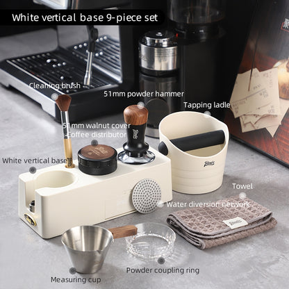 BINCOO Coffee Press Base Coffee Powder Hammer Cloth Powder Dispenser 3 Piece Set Coffee Machine Handle Storage Base Coffee Utensils 51MM/58MM