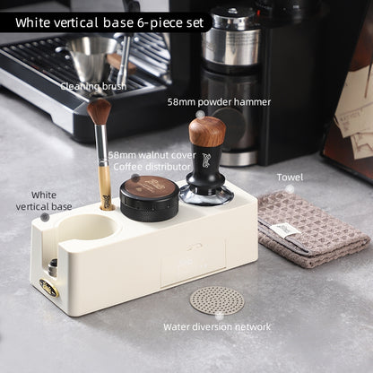 BINCOO Coffee Press Base Coffee Powder Hammer Cloth Powder Dispenser 3 Piece Set Coffee Machine Handle Storage Base Coffee Utensils 51MM/58MM
