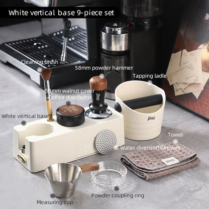 BINCOO Coffee Press Base Coffee Powder Hammer Cloth Powder Dispenser 3 Piece Set Coffee Machine Handle Storage Base Coffee Utensils 51MM/58MM