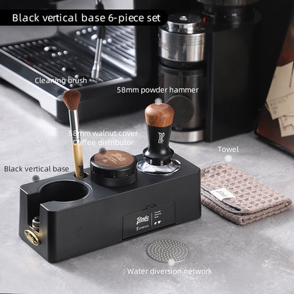 BINCOO Coffee Press Base Coffee Powder Hammer Cloth Powder Dispenser 3 Piece Set Coffee Machine Handle Storage Base Coffee Utensils 51MM/58MM