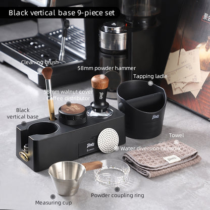 BINCOO Coffee Press Base Coffee Powder Hammer Cloth Powder Dispenser 3 Piece Set Coffee Machine Handle Storage Base Coffee Utensils 51MM/58MM