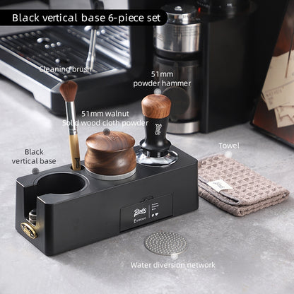 BINCOO Coffee Press Base Coffee Powder Hammer Cloth Powder Dispenser 3 Piece Set Coffee Machine Handle Storage Base Coffee Utensils 51MM/58MM