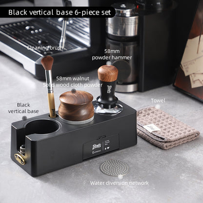 BINCOO Coffee Press Base Coffee Powder Hammer Cloth Powder Dispenser 3 Piece Set Coffee Machine Handle Storage Base Coffee Utensils 51MM/58MM