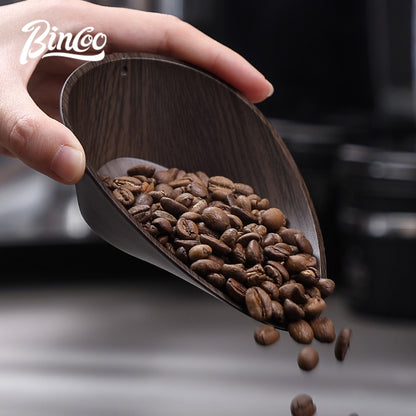 BINCOO Dark Wooden Coffee Weighing Plate Specialized Hand-Brewed Coffee Weighing Container with Electronic Scale