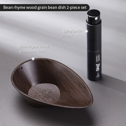 BINCOO Dark Wooden Coffee Weighing Plate Specialized Hand-Brewed Coffee Weighing Container with Electronic Scale