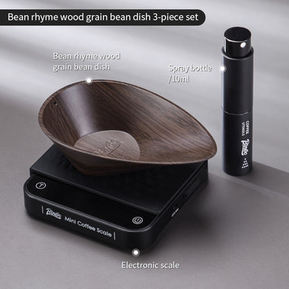 BINCOO Dark Wooden Coffee Weighing Plate Specialized Hand-Brewed Coffee Weighing Container with Electronic Scale