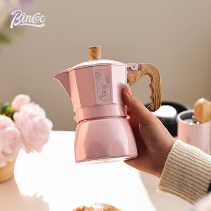 BINCOO Double Valve Moka Pot Brewing Coffee Pot Home Hand Brewing Coffee Pot Set Manual Coffee Grinder Espresso Appliance Set 2Cups