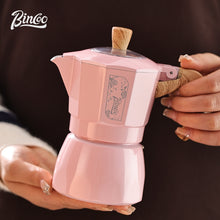 BINCOO Double Valve Moka Pot Brewing Coffee Pot Home Hand Brewing Coffee Pot Set Manual Coffee Grinder Espresso Appliance Set 2Cups
