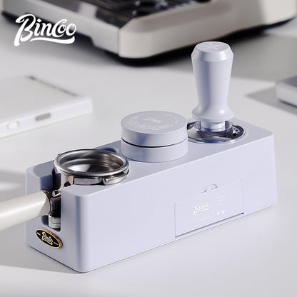 BINCOO Espresso Coffee Press Base Set Cloth Powder Distributor Powder Press Hammer Three pieces Coffee Machine Handle Storage Utensils 51MM/58MM