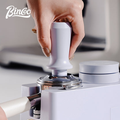 BINCOO Espresso Coffee Press Base Set Cloth Powder Distributor Powder Press Hammer Three pieces Coffee Machine Handle Storage Utensils 51MM/58MM