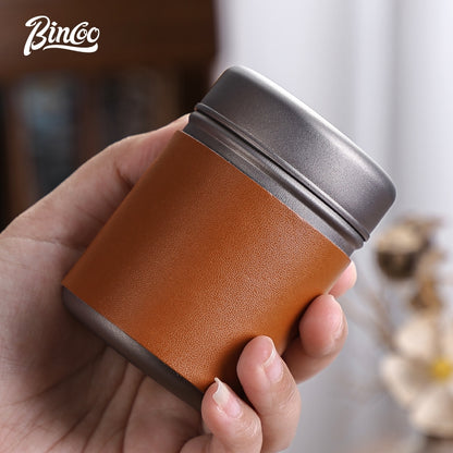 Bincoo Portable Coffee Bean Saver Coffee Powder Sealer Titanium Mini Organizer Storage Jar for Outdoor Traveling 210ML