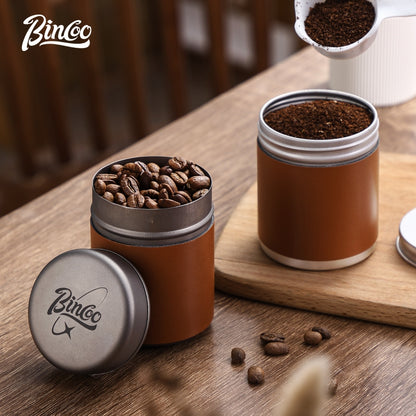 Bincoo Portable Coffee Bean Saver Coffee Powder Sealer Titanium Mini Organizer Storage Jar for Outdoor Traveling 210ML