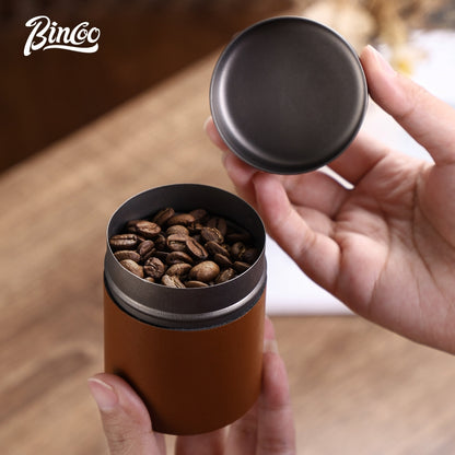 Bincoo Portable Coffee Bean Saver Coffee Powder Sealer Titanium Mini Organizer Storage Jar for Outdoor Traveling 210ML