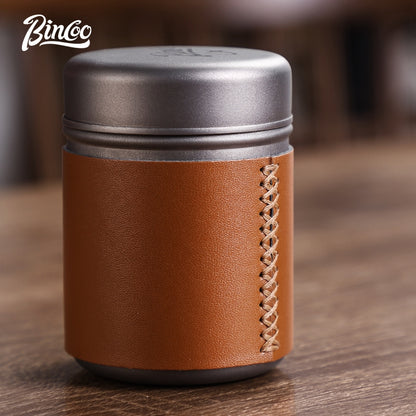 Bincoo Portable Coffee Bean Saver Coffee Powder Sealer Titanium Mini Organizer Storage Jar for Outdoor Traveling 210ML