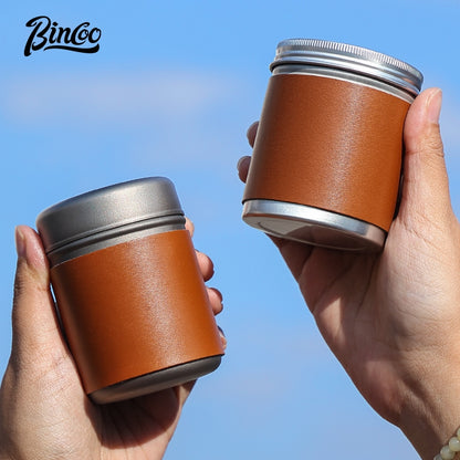 Bincoo Portable Coffee Bean Saver Coffee Powder Sealer Titanium Mini Organizer Storage Jar for Outdoor Traveling 210ML