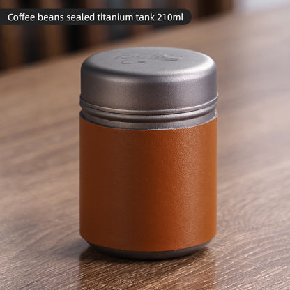 Bincoo Portable Coffee Bean Saver Coffee Powder Sealer Titanium Mini Organizer Storage Jar for Outdoor Traveling 210ML