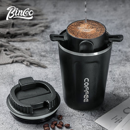 BINCOO Foldable Coffee Filter Double Funnel  Stainless Steel Filter Coffee Dripper Portable Coffee Utensils